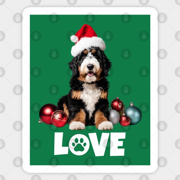 Christmas Bernedoodle LOVE Sticker by Doodle and Things